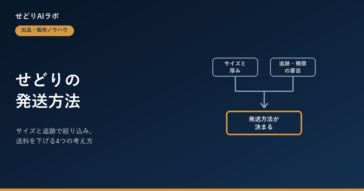 せどりの発送方法｜サイズと追跡の要否から発送方法を絞り込む図